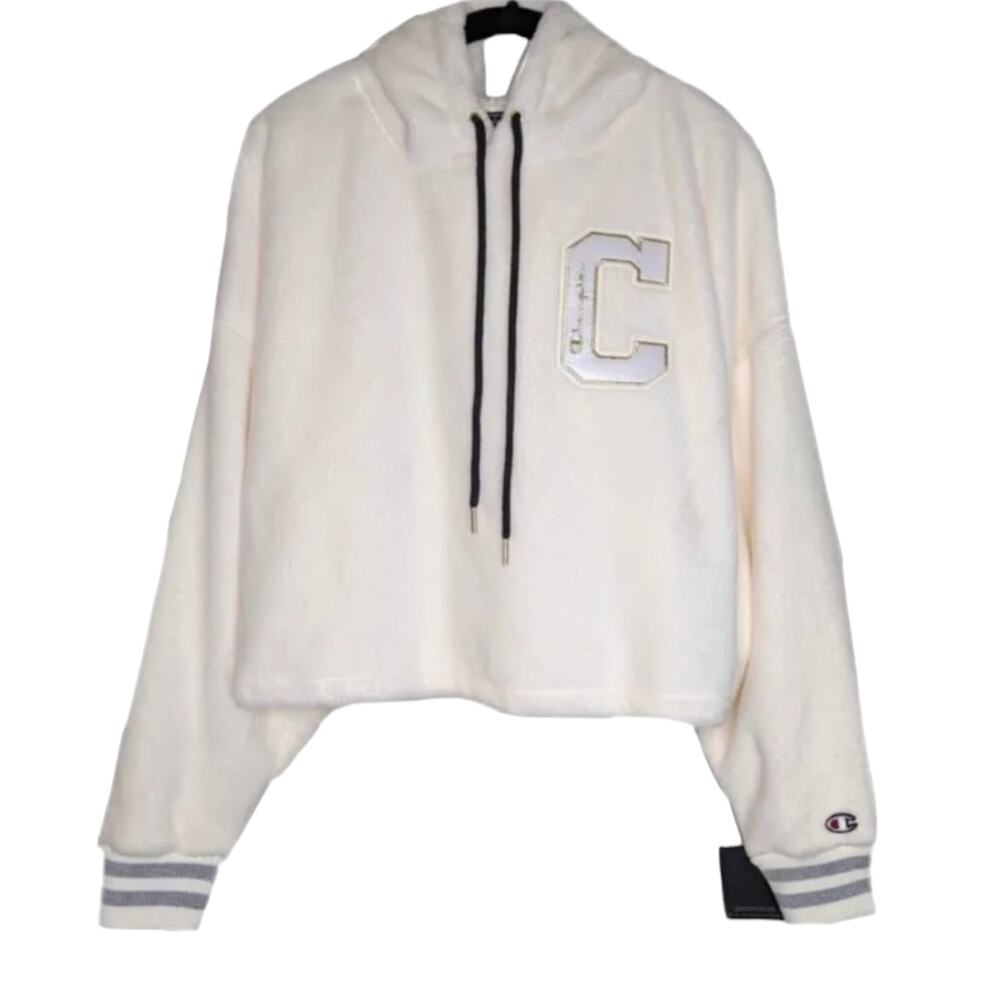 Champion Super Fleece Cropped Logo Hoodie Size XL